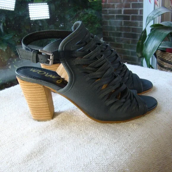 Sam Edelman Holly Sandals Woven Open Toe Suede Teal Leather Size 8 - Picture 2 of 7